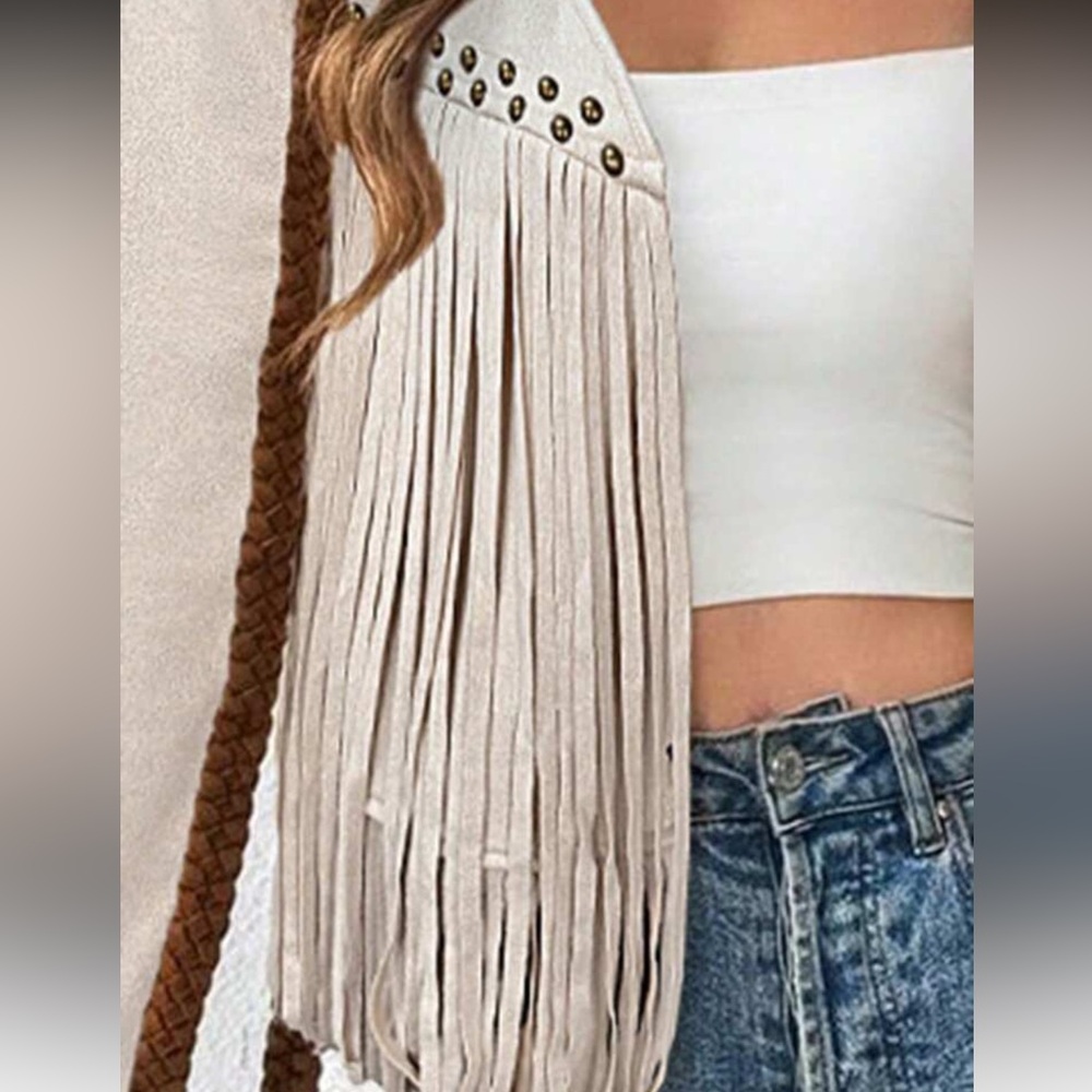 Fringed Cream Jacket - Picture 4 of 6